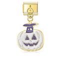 Pendentif Citrouille Blanche et Tige Violette | Lymette