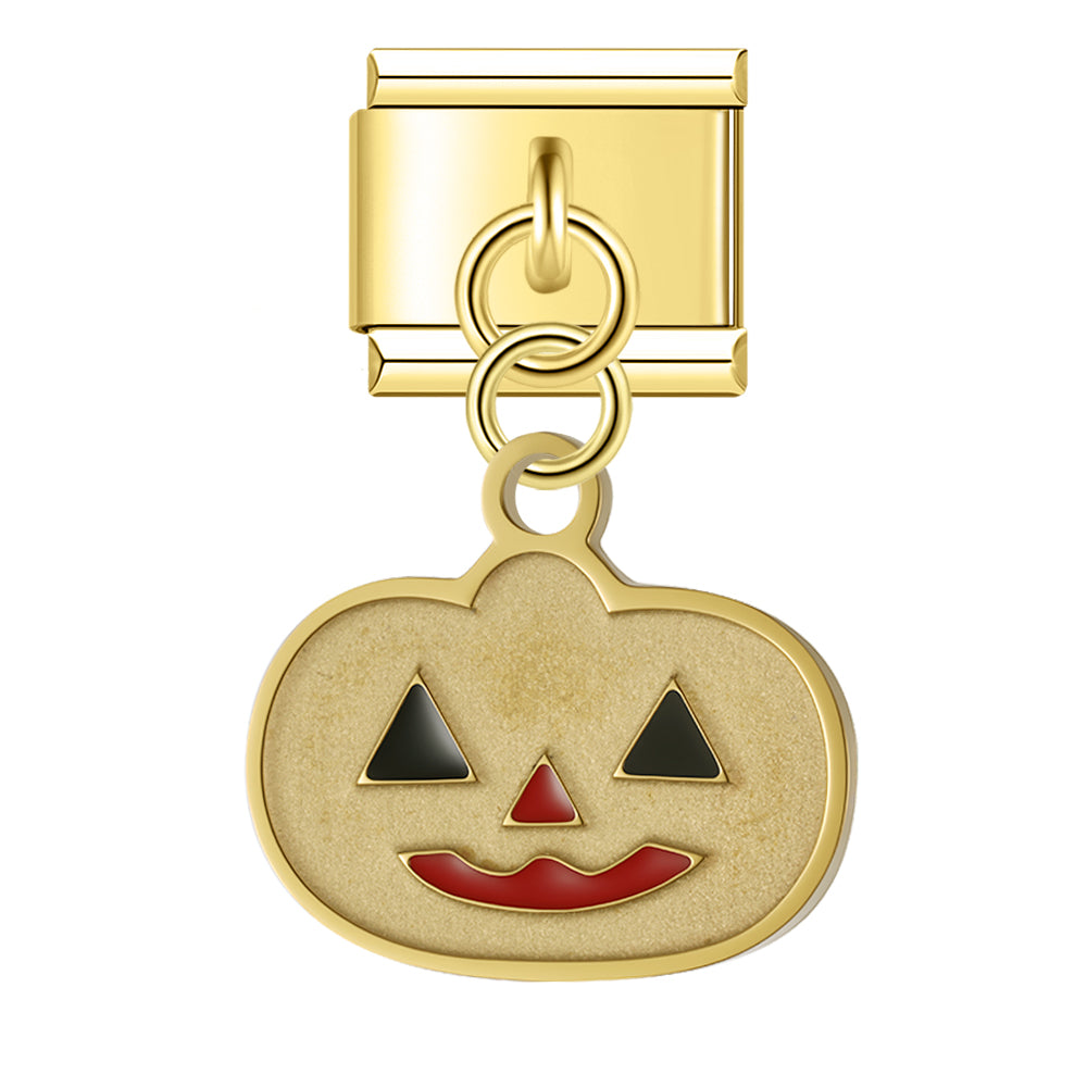 Pendentif Citrouille Dorée aux Yeux Noirs | Lymette