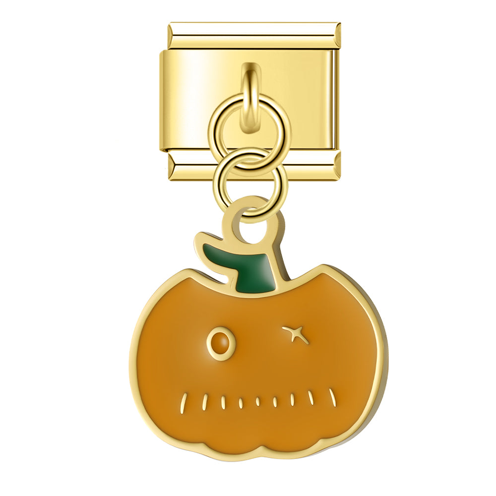 Pendentif Citrouille Orange à Tige Verte | Lymette