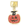 Pendentif Citrouille Orange et Tige Noire | Lymette