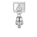Pendentif Crâne Argenté aux Dents Apparentes | Lymette