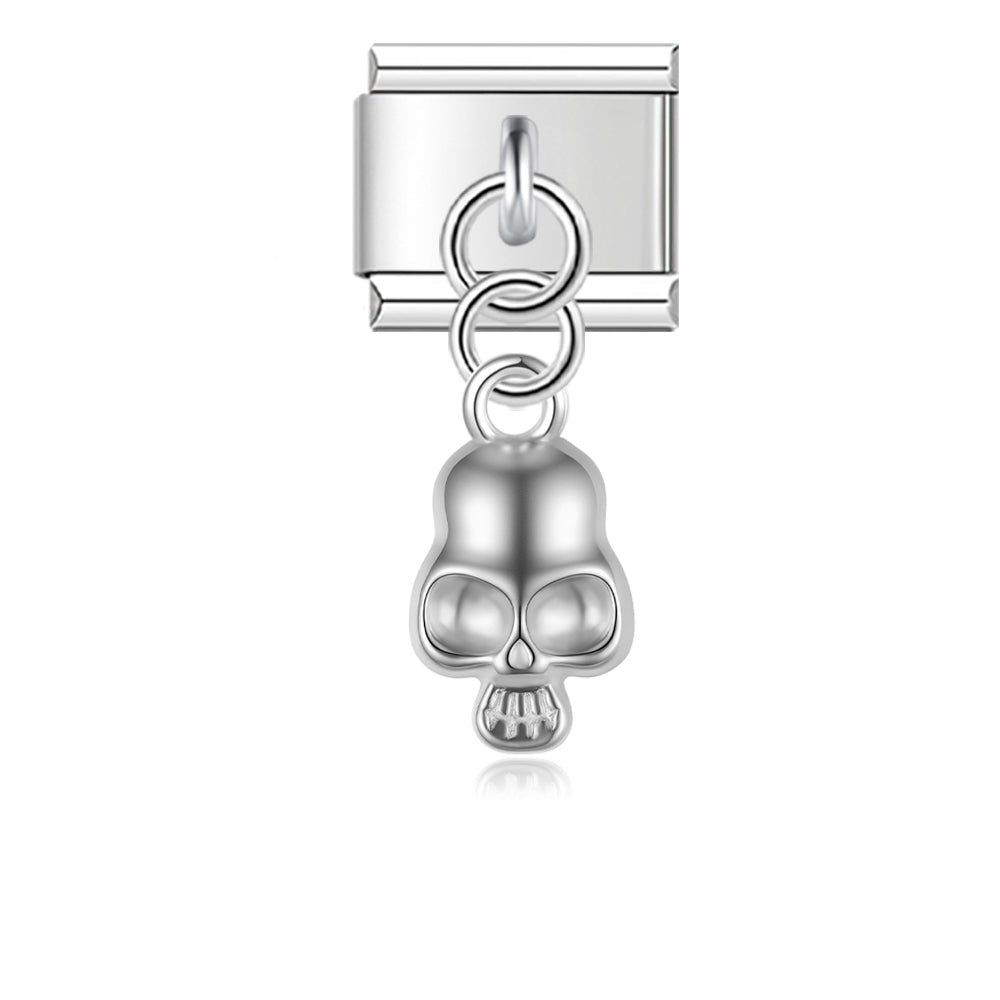 Pendentif Crâne Argenté aux Dents Apparentes | Lymette