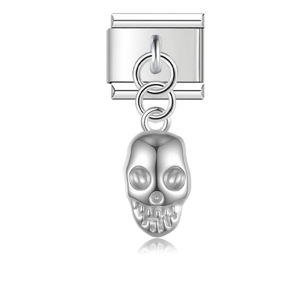 Pendentif Crâne Argenté aux Yeux Creux | Lymette