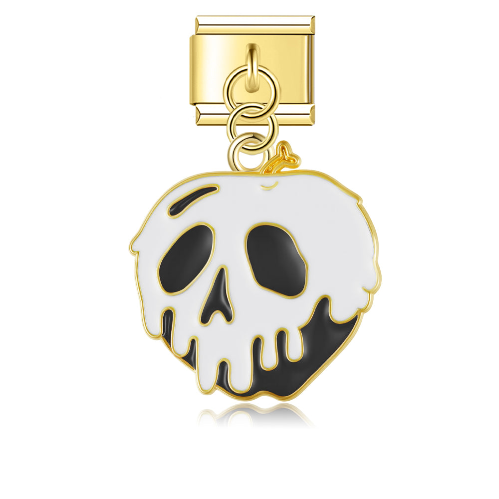Pendentif Crâne Blanc à Contour Noir | Lymette