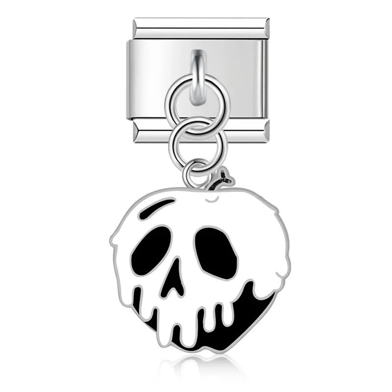 Pendentif Crâne Blanc aux Yeux Noirs | Lymette