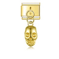 Pendentif Crâne Doré aux Yeux Creux | Lymette