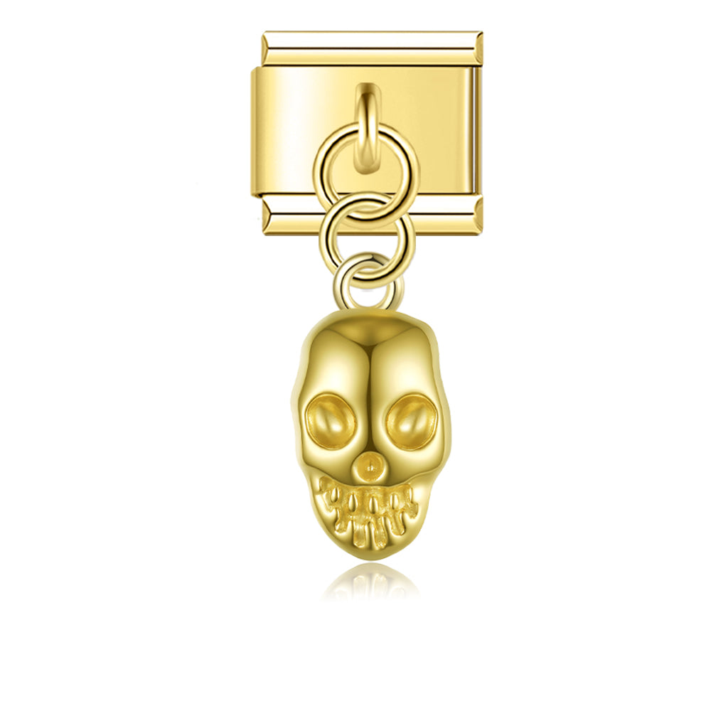 Pendentif Crâne Doré aux Yeux Creux | Lymette