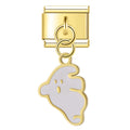 Pendentif Fantôme Blanc à Contour Doré | Lymette