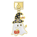 Pendentif Fantôme Blanc au Chapeau Noir Étoilé | Lymette