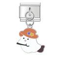 Pendentif Fantôme Blanc au Chapeau Orange | Lymette