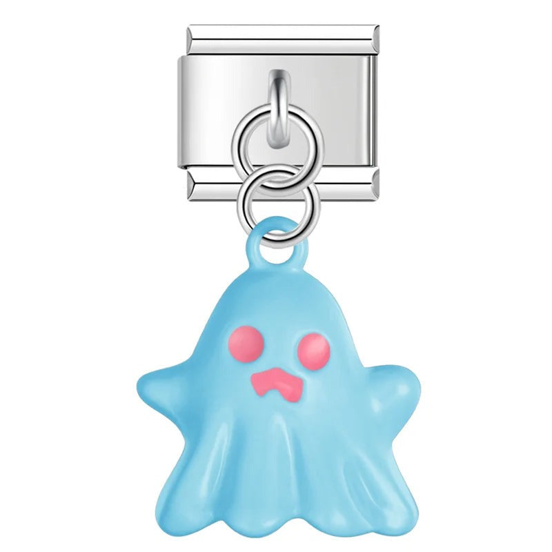 Pendentif Fantôme Bleu aux Yeux Roses | Lymette