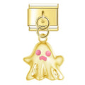 Pendentif Fantôme Doré aux Yeux Roses | Lymette