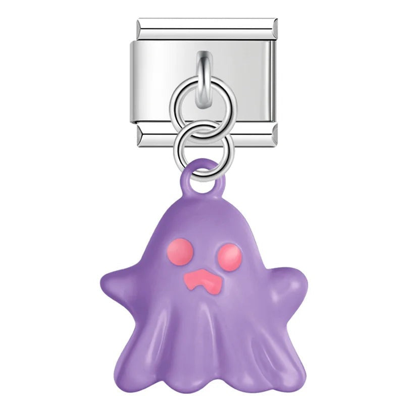 Pendentif Fantôme Violet aux Yeux Roses | Lymette