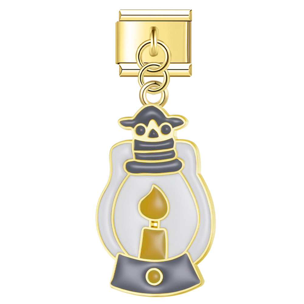 Pendentif Lanterne Grise et Bougie Jaune | Lymette