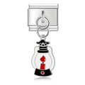 Pendentif Lanterne Noire à Bougie Rouge | Lymette