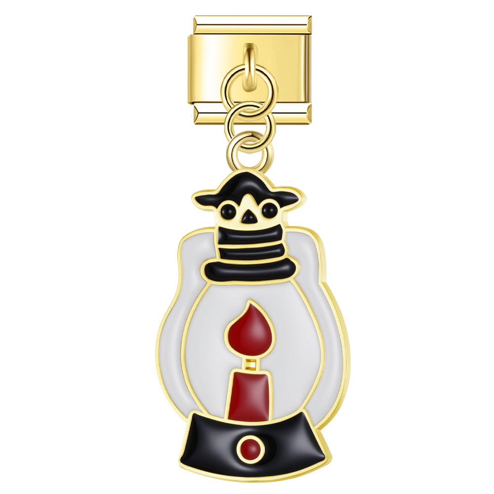 Pendentif Lanterne Noire et Bougie Rouge | Lymette
