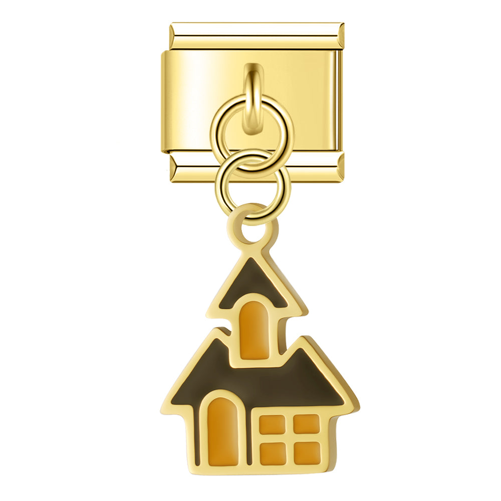 Pendentif Maison Hantée Noire à Toit Pointu | Lymette