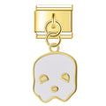 Pendentif Masque Blanc aux Yeux Dorés | Lymette