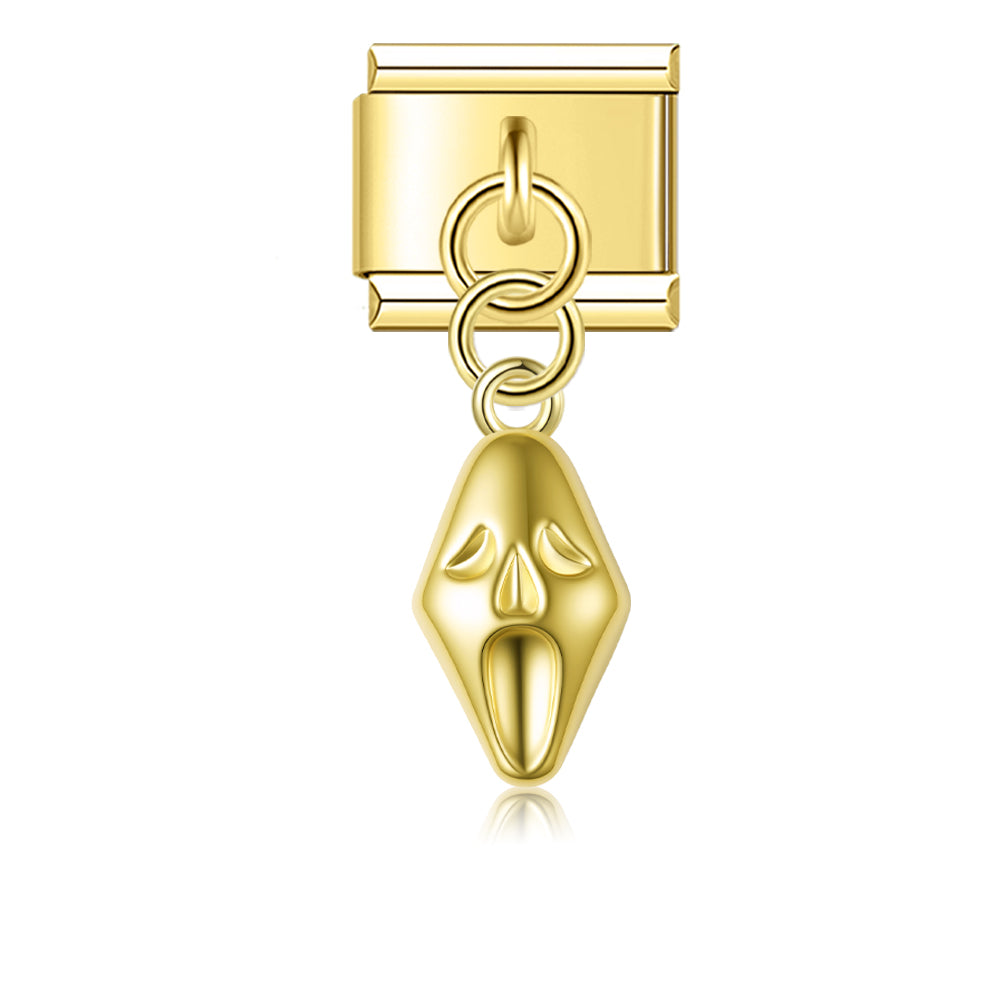 Pendentif Masque Hurlant Doré | Lymette