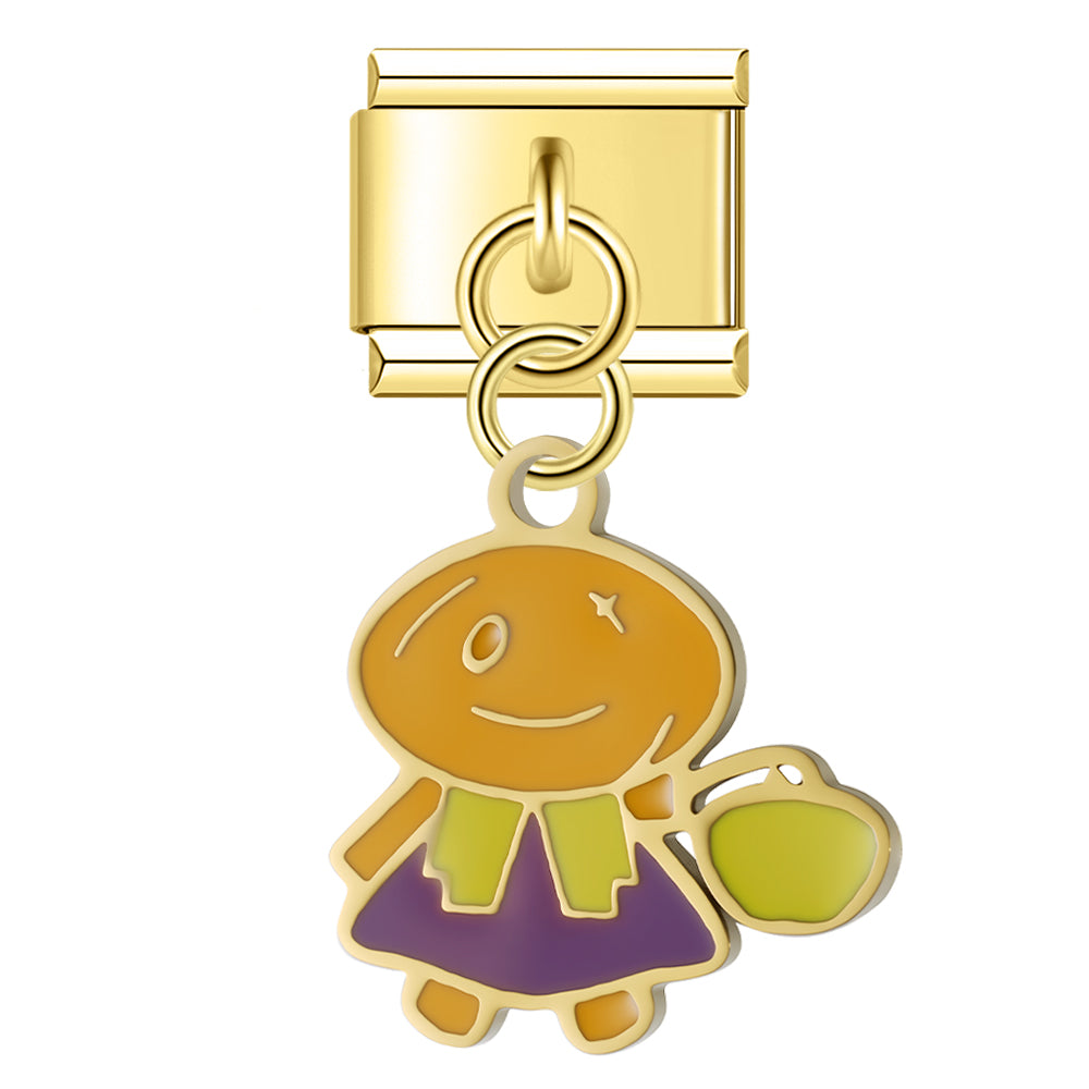 Pendentif Petite Sorcière Citrouille Violette | Lymette