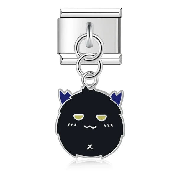 Pendentif Visage de Chat Noir Rond | Lymette